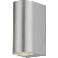 First Choice Lighting Drayton - Brushed Aluminium Outdoor Twin Wall Light in Silver