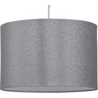 First Choice Lighting Silvery Grey Glitter 25cm Pendant Lightshade in Silver