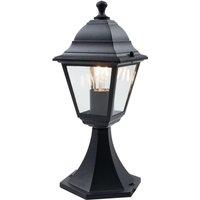 First Choice Lighting Cambridge - Black & Glass Four Sided Lantern IP44 Outdoor Post Light
