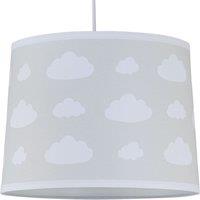 First Choice Lighting Clouds - Light Grey Easy Fit Fabric Pendant Shade in White