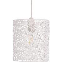 First Choice Lighting Maui - White Cut Out Metal Leaf Pendant Light Shade