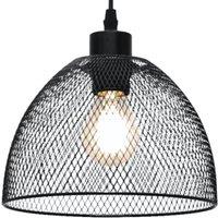 First Choice Lighting Cassidy - Medium Black Mesh Easy Fit Metal Pendant Shade