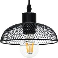 First Choice Lighting Cassidy - Small Black Mesh Easy Fit Metal Pendant Shade