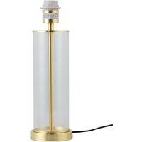 First Choice Lighting Aura - Satin Brass with Glass Column Table Lamp Base in Gold