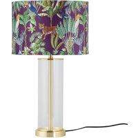 First Choice Lighting Aura - Satin Brass Table Lamp with Safari Velvet Shade in Gold