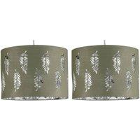 First Choice Lighting Set of 2 Fern - Sage Green Cut Out 30cm Pendant Lightshades