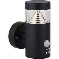 First Choice Lighting Pyramid - Black LED Outdoor Motion Sensor Wall Light