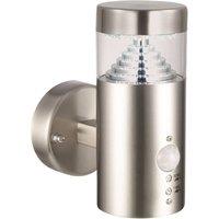 First Choice Lighting Pyramid - Stainless Steel LED Outdoor Motion Sensor Wall Light in Silver