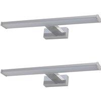 First Choice Lighting Set of 2 Verve - Bathroom LED Over Mirror Lights in Silver