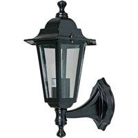 First Choice Lighting Cumbria - Black with Clear Six Sided IP44 Outdoor Wall Light