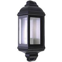First Choice Lighting Parkins - Black Outdoor Half Lantern Wall Light