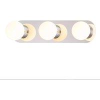 First Choice Lighting Iris - Chrome with Opal Glass IP44 Bathroom LED Wall light in Silver