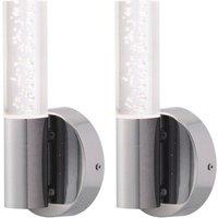 First Choice Lighting Set of 2 Orin - Bathroom Wall Light with Bubble Details in Silver