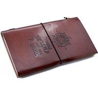 KDMD Handmade Leather Journal - Travel the World - Brown (80 pages)
