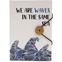 KDMD Notebook with strap - Waves in the same sea in Blue