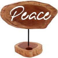 KDMD Candle Holder Sign - Peace in Brown