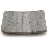 KDMD Square Shaped Ziolit Stone Soap Dish in Grey
