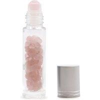 KDMD Gemstone Essential Oil Roller Bottle - Rose Quartz - Silver Cap in Pink
