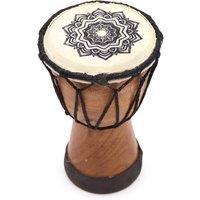 KDMD Mandala Wide Top Djembe Drum - 15cm in Brown