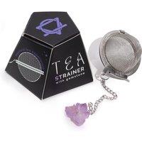KDMD Raw Crystal Gemstone Tea Strainer - Amethyst Cluster in Purple
