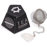 KDMD Raw Crystal Gemstone Tea Strainer - Rock Quartz in White