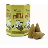 KDMD Pack of 10 Masala Backflow Incense - Sandalwood & Vanilla in Yellow