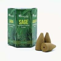 KDMD Pack of 10 Masala Backflow Incense - Sage in Green