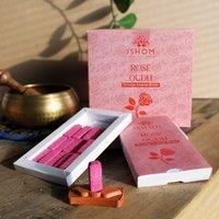 KDMD Pack of 15 Natural Incense Smudge Bricks & Burner - Rose Wood in Pink