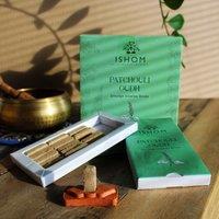 KDMD Pack of 15 Natural Incense Smudge Bricks & Burner - Patchouli Wood in Green
