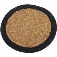 KDMD Place Mat - Jute & Cotton 30cm in Black