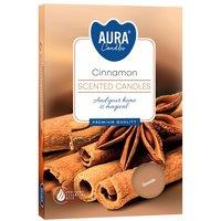 KDMD Set of 6 Scented Tealights - Cinnamon in Brown