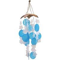 KDMD Coconut Windchimes - Blue & White Stars - 30cm