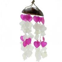 KDMD Coconut Windchimes - Pink & White Mix Shapes - 35cm