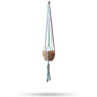 KDMD Macrame Pot Holder Classic - Pastal Tones Terrace Med Pot in Brown