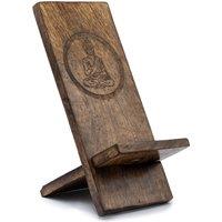 KDMD Wooden Carved Phone Stand - Buddha in Brown