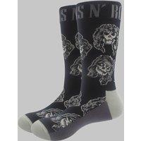 Guns N Roses Monochrome Skulls Ankle Socks in Black
