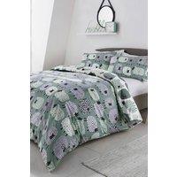 Fusion 'Dotty Sheep' Fun Reversible Duvet Cover Set in Duck Egg Blue | Size: Super King