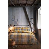 Dreams & Drapes 'Colville Check' 100% Brushed Cotton Duvet Cover Set in Mustard | Size: Double