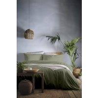 Appletree 'Cassia' 100% Natural Cotton Duvet Cover Set in Khaki | Size: Single