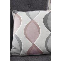 Fusion 'Lennox' Vertical Ogee Print Filled Cushion 100% Cotton in Rose | Size: 43 cm x 43 cm