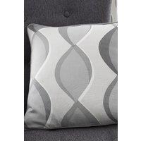 Fusion 'Lennox' Vertical Ogee Print Filled Cushion 100% Cotton in Grey | Size: 43 cm x 43 cm