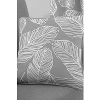 Fusion 'Matteo' Hand Drawn Leaf Print Filled Cushion 100% Cotton in Grey | Size: 43 cm x 43 cm