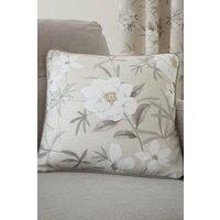 Dreams & Drapes 'Eve' Filled 100% Cotton Cushion With Modern Floral Print in Natural | Size: 43 cm x 43 cm