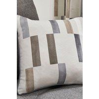 Fusion 'Oakland' Abstract Geo Print Filled Cushion 100% Cotton in Natural | Size: 43 cm x 43 cm