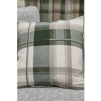 Fusion 'Balmoral Tartan' Warm Woven Check 100% Cotton Filled Cushion in Bottle Green | Size: 43 cm x 43 cm