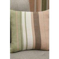 Fusion 'Whitworth Stripe' Modern Striped Filled Cushion 100% Cotton in Green | Size: 43 cm x 43 cm