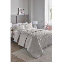 Serene 'Cavali' Pinsonic Microfibre Duvet Cover Set in Silver | Size: Single