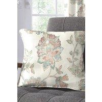 Dreams & Drapes 'Indira' Rich Heritage Floral Print Filled Cushion in Coral | Size: 43 cm x 43 cm