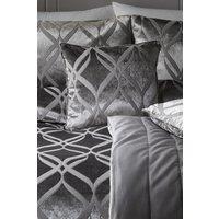 Soiree 'Belfort' Geo Ogee Woven Soft Velvet Filled Cushion in Dark Grey | Size: 43 cm x 43 cm