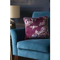 Laurence Llewelyn-Bowen 'Birdity Absurdity' Soft Touch Velvet Filled Cushion in Pink | Size: 43 cm x 43 cm